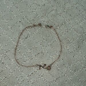 Rose gold rose anklet